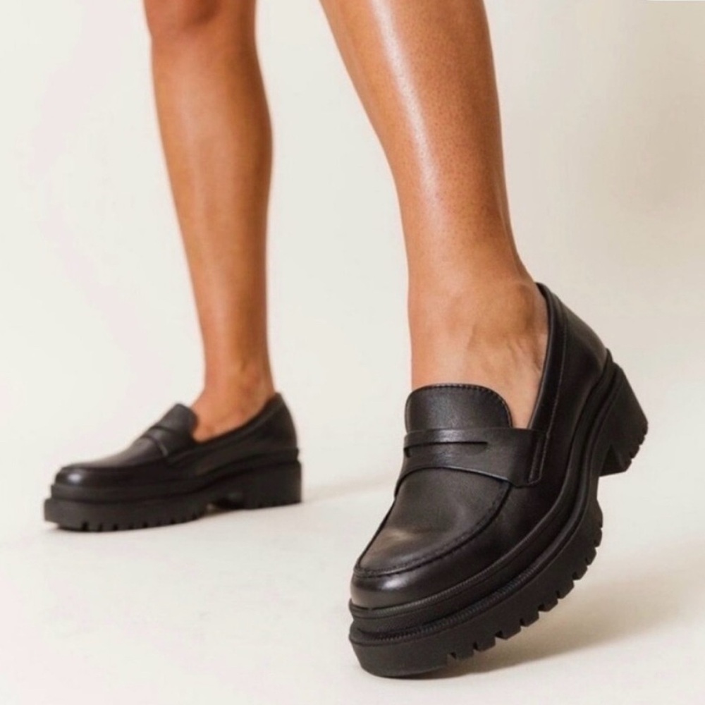 Patina by Portland Leather Black Chunky Loafers